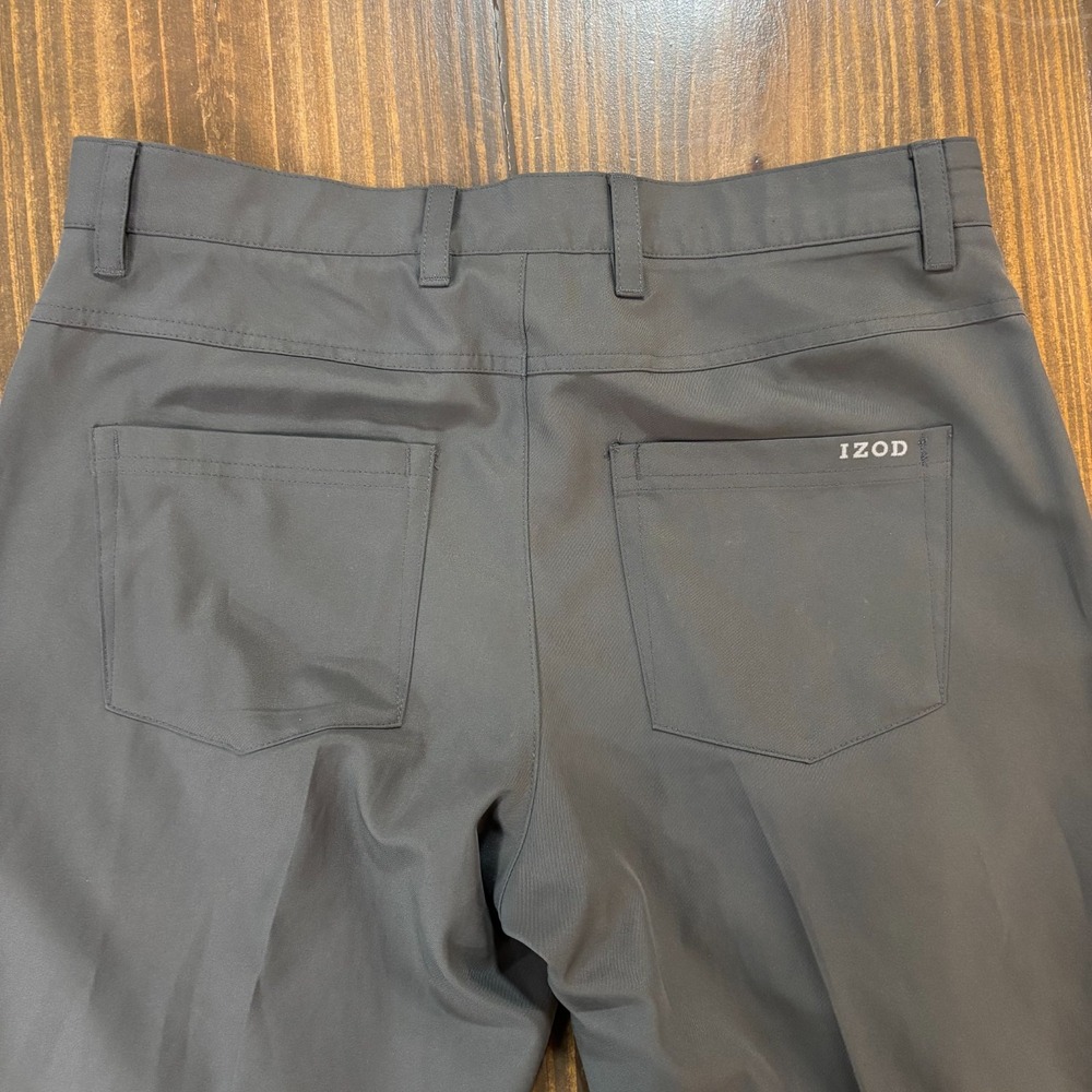 IZOD Golf Pants Mens‎ 33x30 Gray Slim Fit Stretch Performance Flat Front Pants - Picture 5 of 7